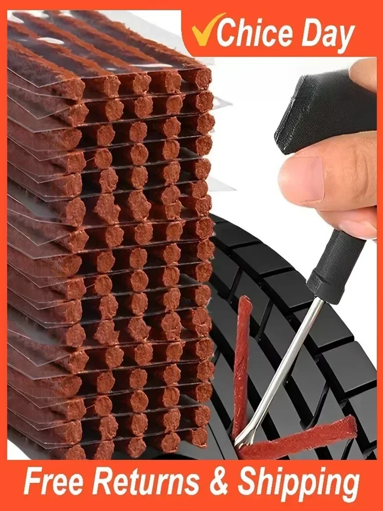 AliExpress NONE NEW Car Tubeless Tire Repair Rubber Strips Strings Glue Kit For Trucks Motorcycle Bike Wheel Tyre Puncture Emergency Plugs Set
