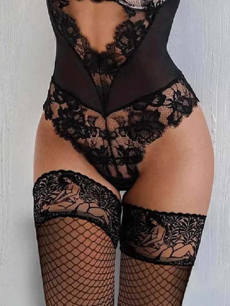 Bas résille Sexy en dentelle pour femmes, transparents, érotiques, antidérapants, cuisses hautes, pôle danse, boîte de nuit, chaussettes longues