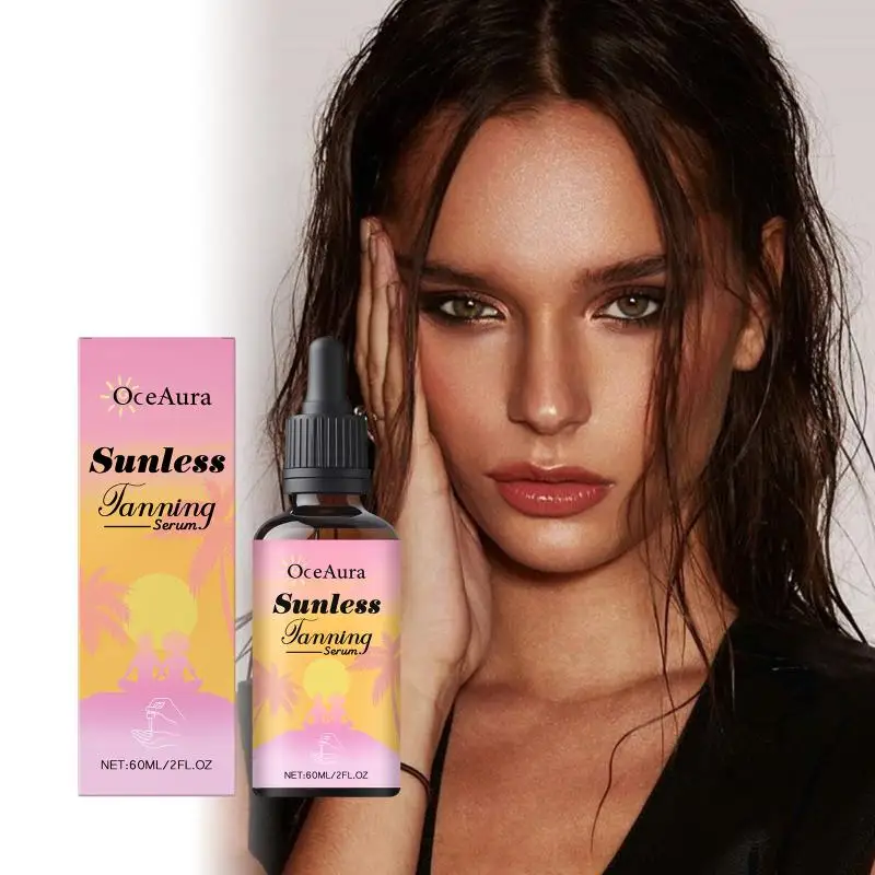 Self Color Correcting Tanning Oil Drops Fast Skin Bronzer Hydrated Moisturizing Formula for Face and Body Perfect for Sun Lovers