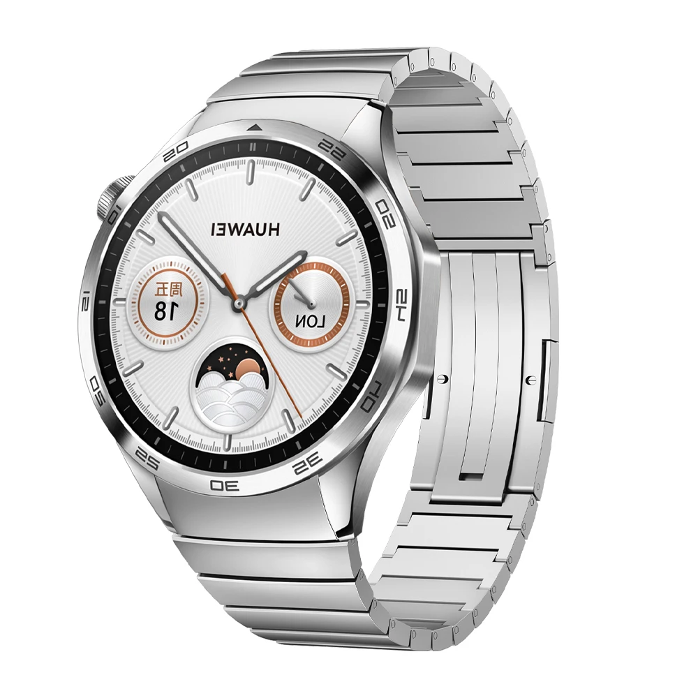 22mm No Gaps Link Bracelet Metal Strap for HUAWEI WATCH GT4 46mm Replacement Band Wristband Official Style Watchband Accessories