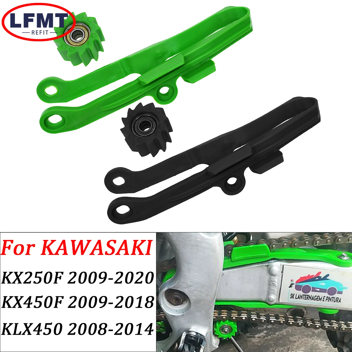 Motorcycle Chain Roller Slider Guide Swingarm For KAWASAKI KXF250 KXF450 KX250F KX450F KXF 250 450 KX 250F KLX450R Chain Guide