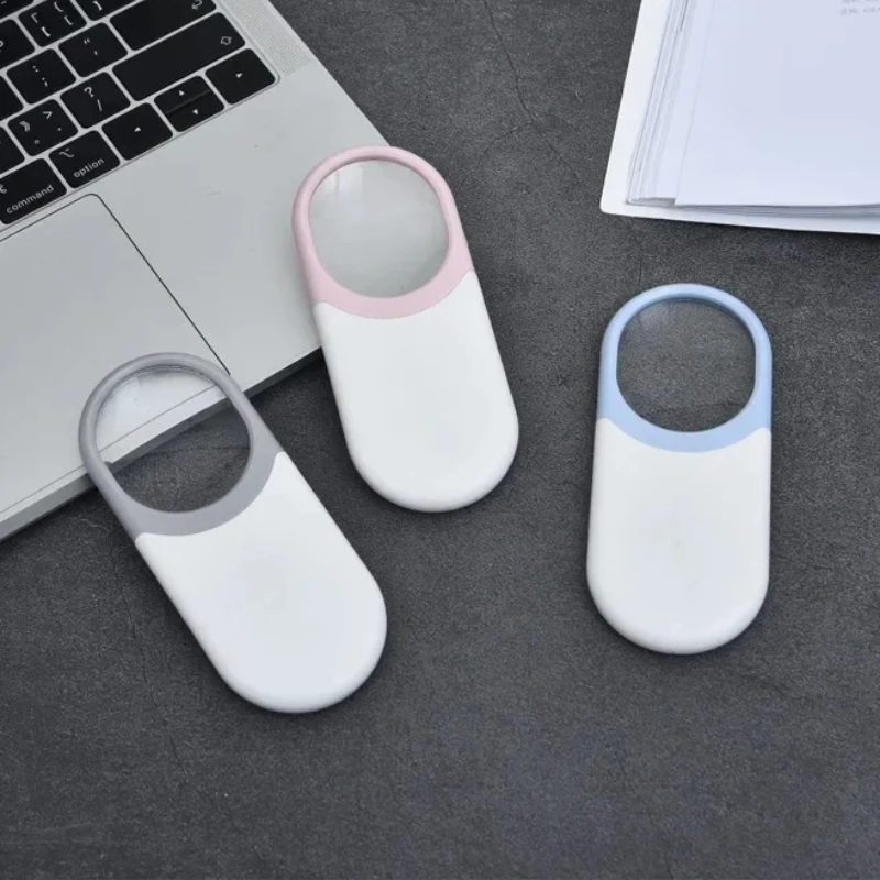 10X Mini Pocket Jewelry Loupe Pull Type Magnifying Glass with LED Lights Reading Magnifier Ultra-Thin Loupe Mirror Repair