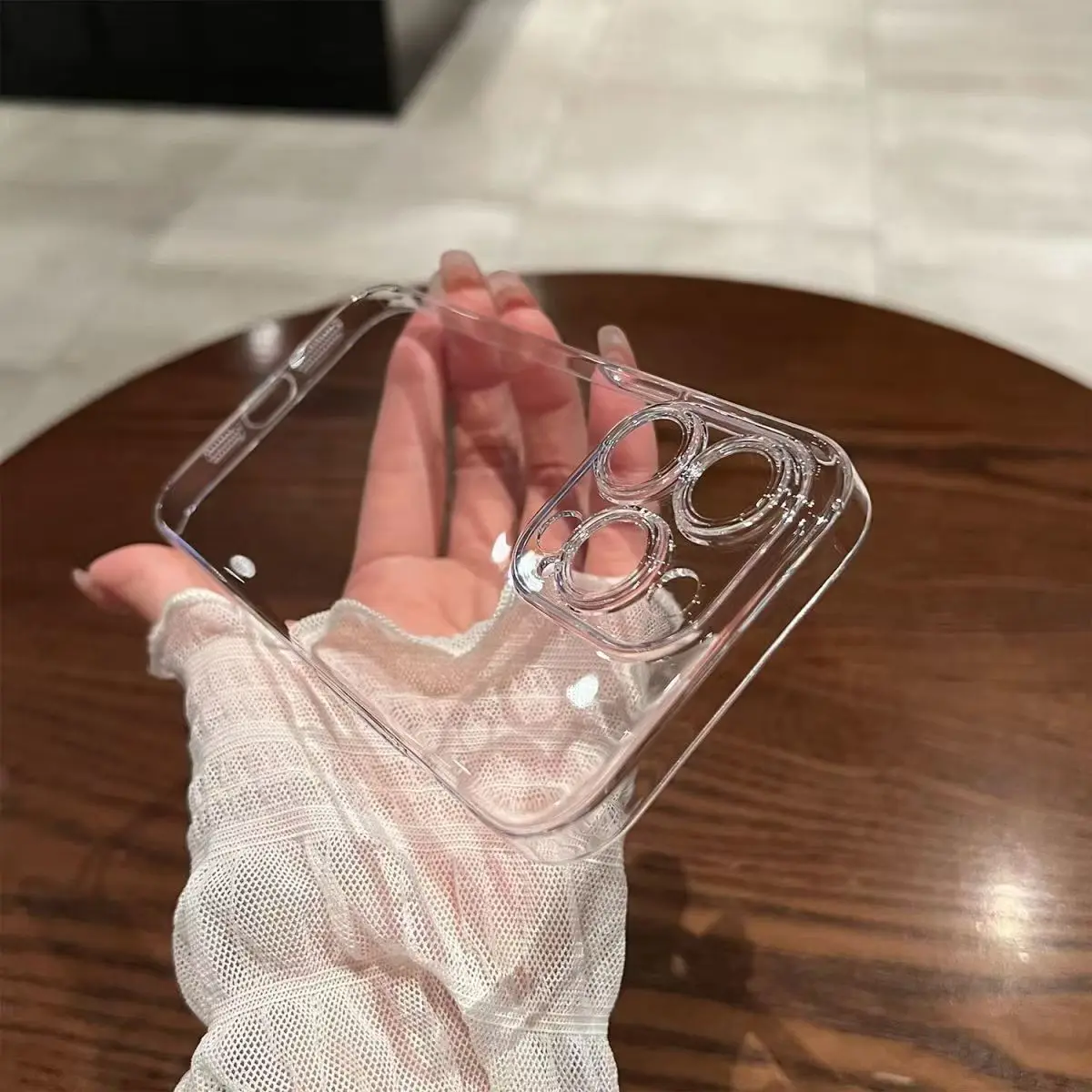 5 Löcher Silikon transparente Hülle für iPhone 16 15 11 12 13 14 Plus 15 Pro Max 13 Mini 16e Ultradünne klare TPU-Abdeckung – Detail 4