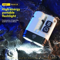 High brightness Keychain Work Light Strong LED EDC Flashlight Camping Rechargeable Clip Torch 10 Lighting modes with Magnet