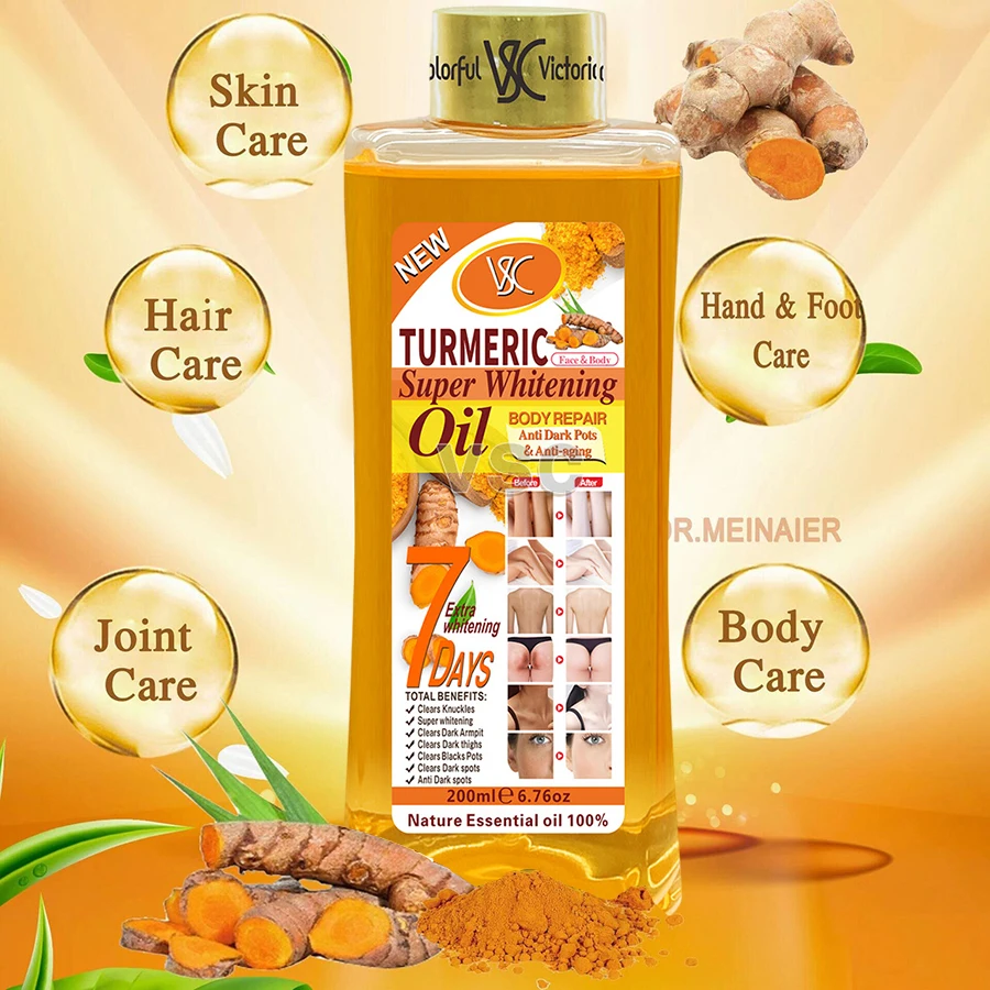 Kurkumaöl, ätherisches Öl, Ingwer, tiefe Feuchtigkeitscreme, nährendes, glättendes Gesichtsserum, Öl, Feuchtigkeitscreme, Hautpflege, 200 ml