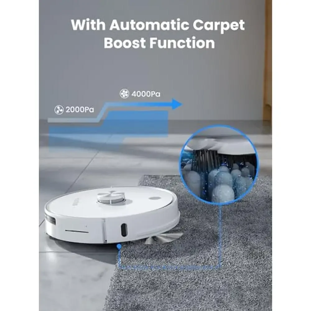 Self-Emptying Robot Vacuum Cleaner 4000Pa Max Suction Laser Navigation 3 in 1 Vacuum & Mop Large Household Cleaning 5200mAh