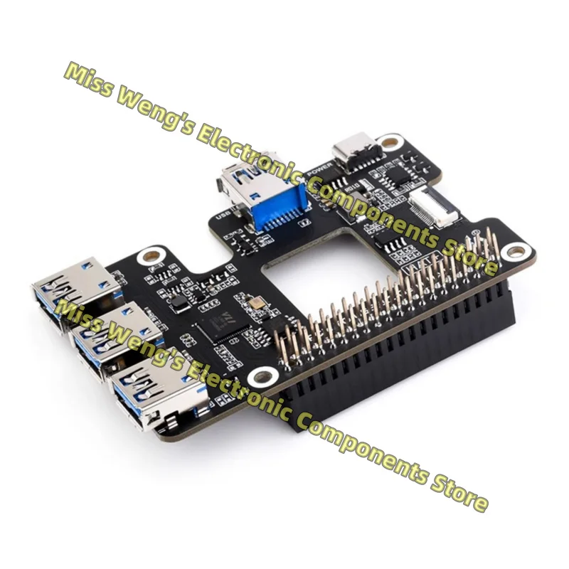 PCIe to USB 3.2 Geni expansion board HAT+standard driver free 1-to-4 high-speed PCIe TO USB 3.2 Gen1 HAT+