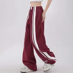 American Retro Black Street Hip-hop Trend Leisure Wide-leg Trousers Thin Straight Tube Baggy Sweatpants Cargo Pants Streetwear