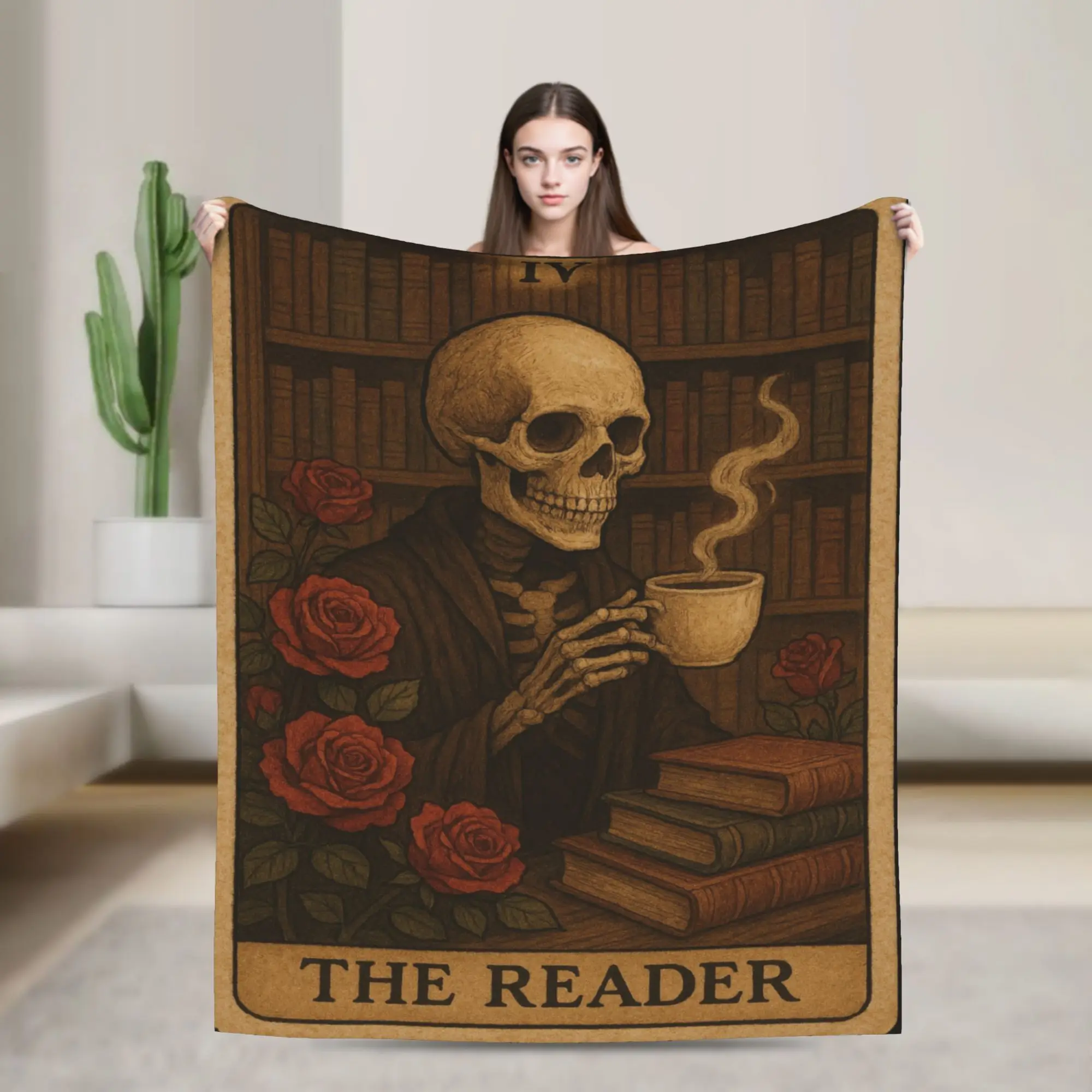 Introvert Skeleton Halloween Warm Soft Blanket  Child Plush Throw Blanket Fluffy Couch Bed Flannel Bedspread Sofa Bed Cover