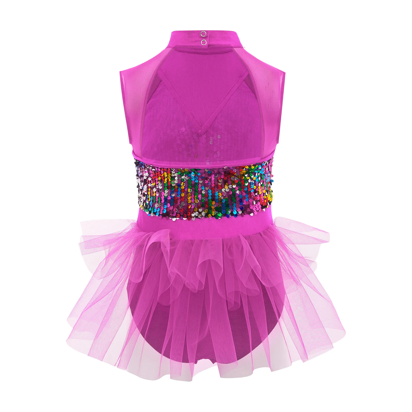 Collant de dança de balé lírico para meninas, sem mangas, recortes nas costas, borlas, lantejoulas brilhantes, vestido de balé para performance de patinação artística