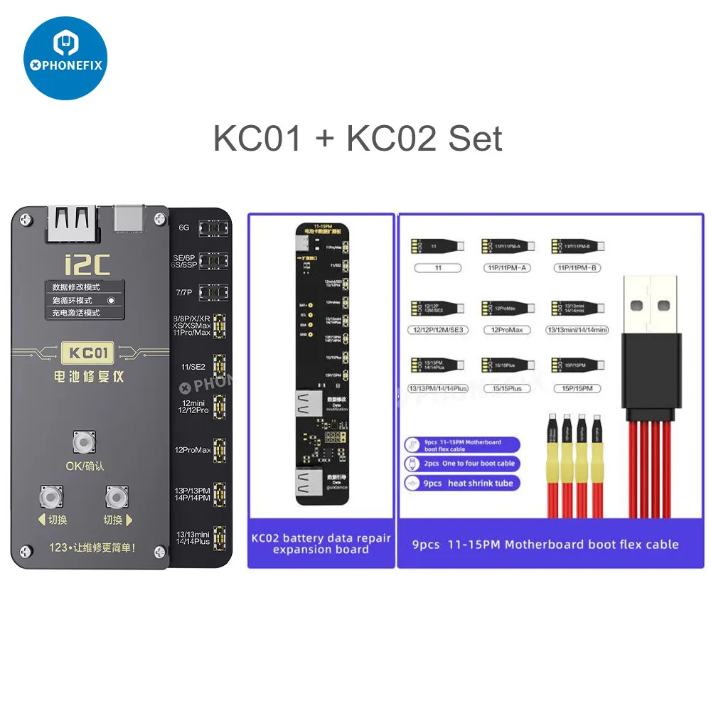 I2C KC01 BR-13 بطارية فليكس كابل البيانات مصحح آيفون 11-14ProMax دورة البطارية مرات تعديل خطأ إصلاح تحذير الصحة