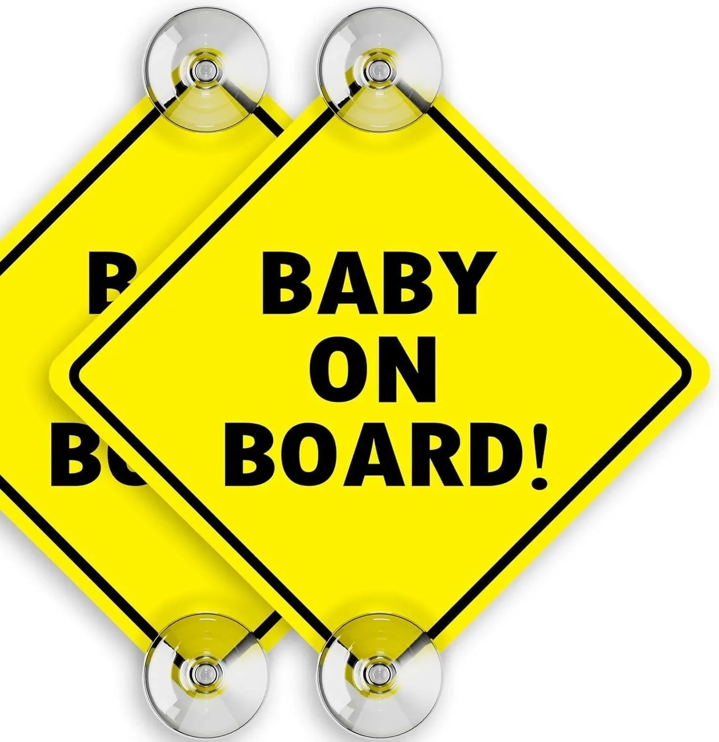 Baby On Board Safety Warning Sign With Suction Cups Car Window Reminder Decal New Mom Dad Vehicle Warning Accessories