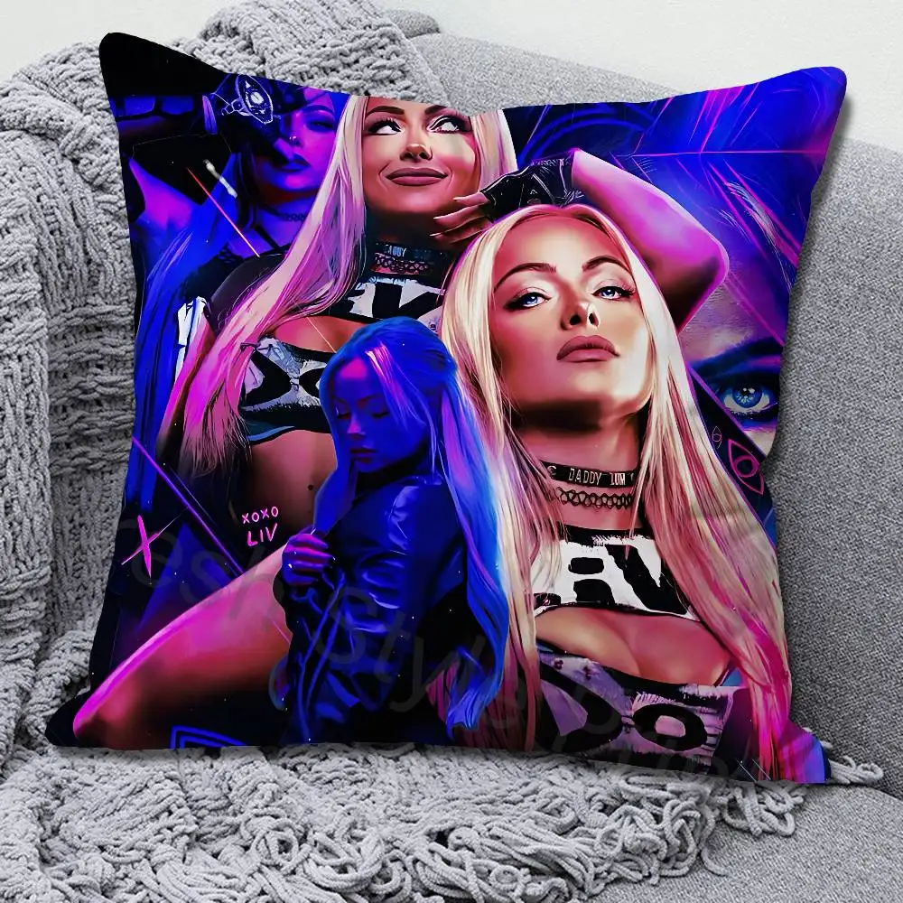 W-Wrestler L-Liv M-Morgan Pillow Cases for Bedroom Living Room Sofa Home Decor Polyester Cushion Cover with Zipper