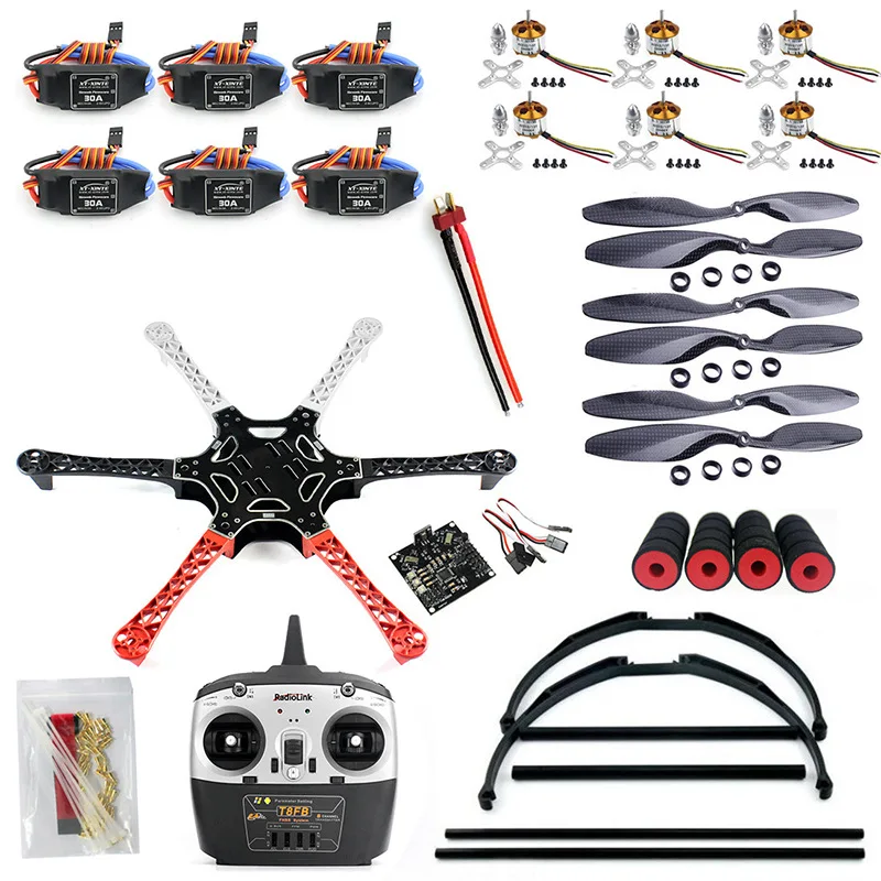 Model aircraft set F550 six-axis drone kit KK flight control T8FB DIY aircraft with R8EF receiver