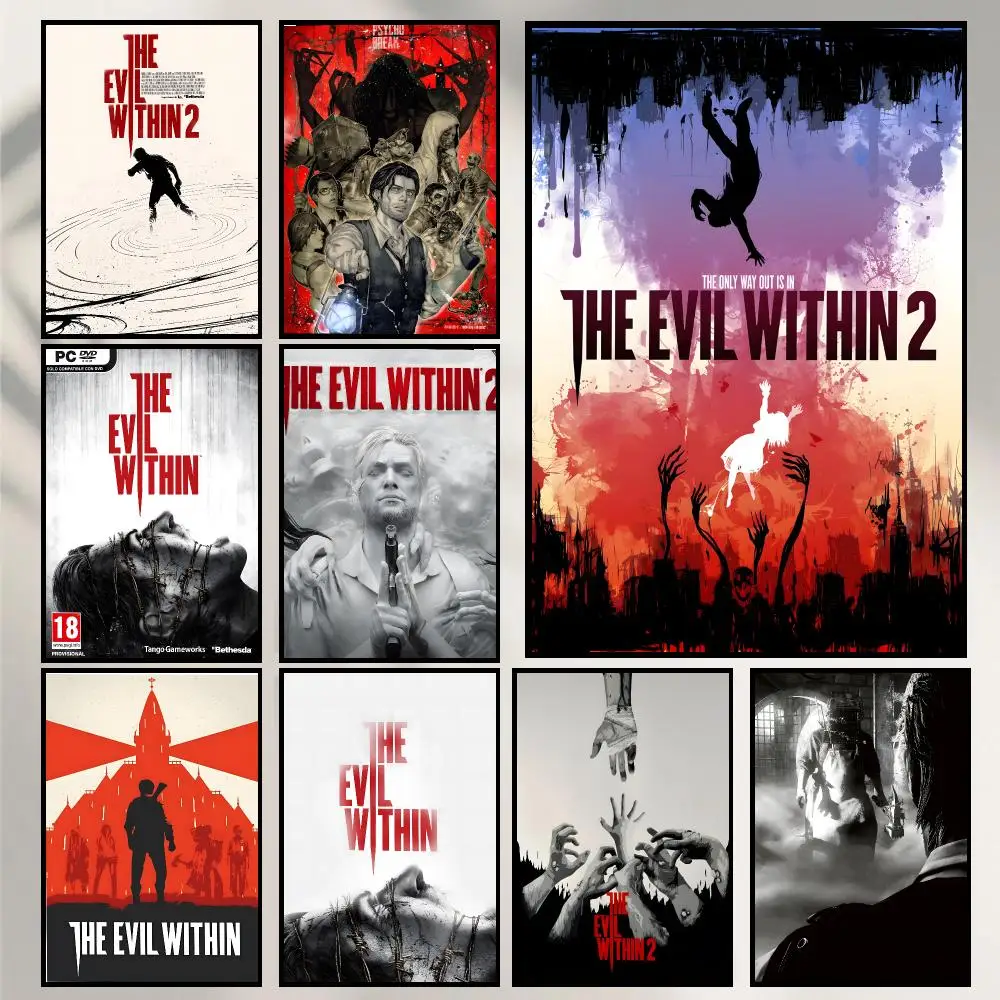 Classic Game T-The Evil Within Poster Wall Art Print Art Suitable For Living Room Bedroom Bar Parlor Home Decoration Gift