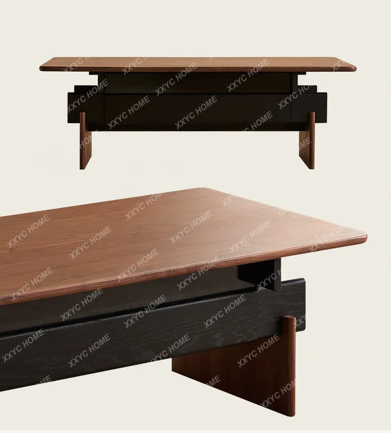 Coffee table black walnut solid wood small apartment living room home high-end tea table