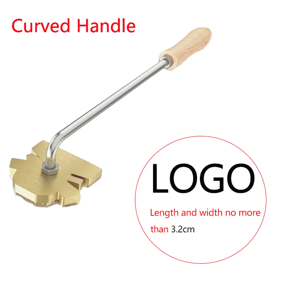 Aangepaste brandende ijzeren stempel DIY LOGO verwarming messing embosser zegels met handvat voor hout leer cake hamburger bruiloft feest ambacht