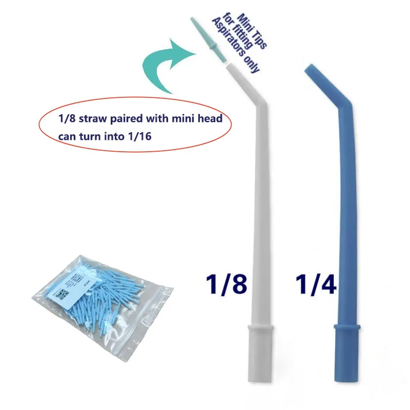 

Dental Disposable Strong Straw Dental Curved Straws Mini Tips Autoclavable 134 ° C Dental Surgical Aspirator Suction