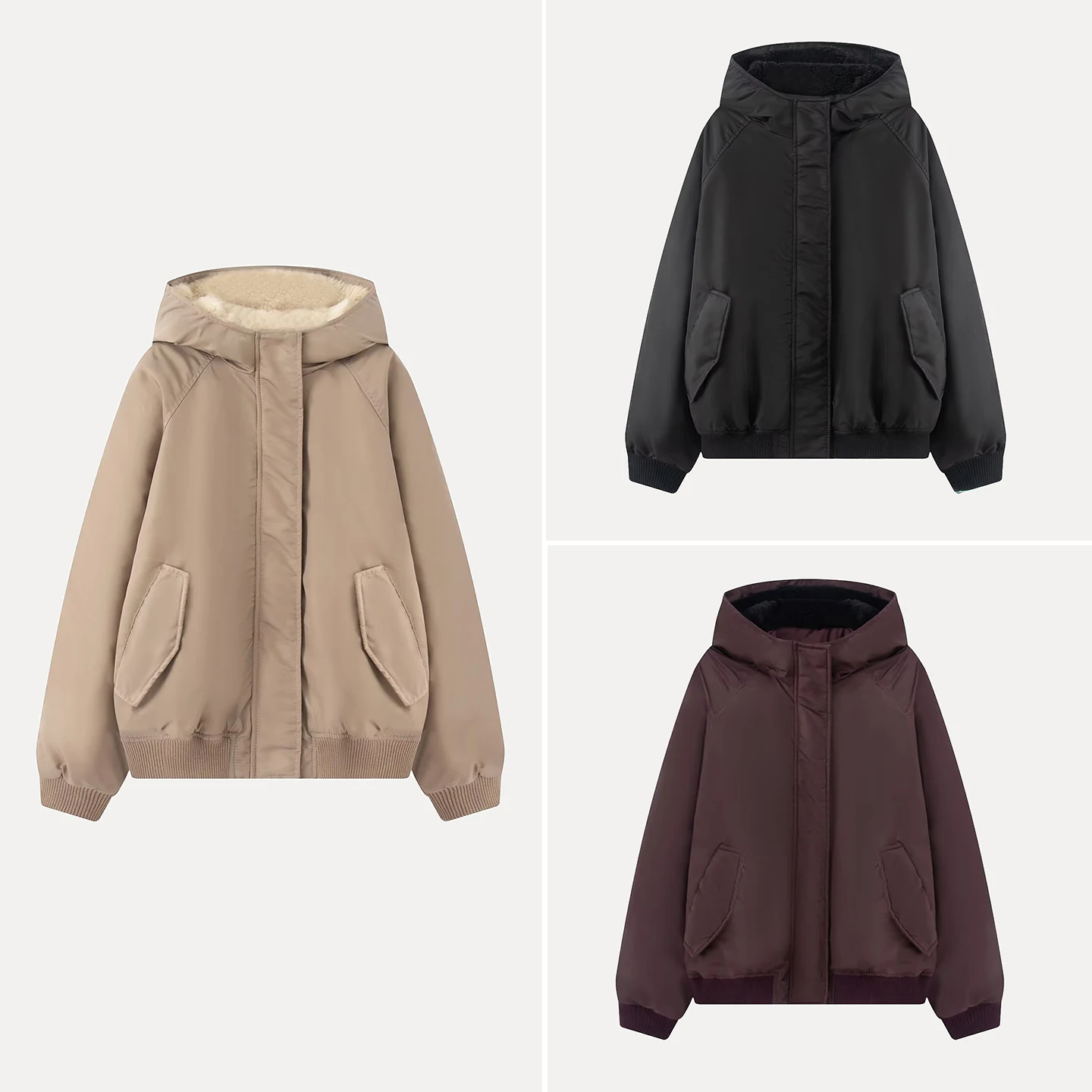 

2025 Autumn New Sle Women's Faion Large Oversized Pilot Jaet Commute Loose Fit Long Sve Zipper Closure Color