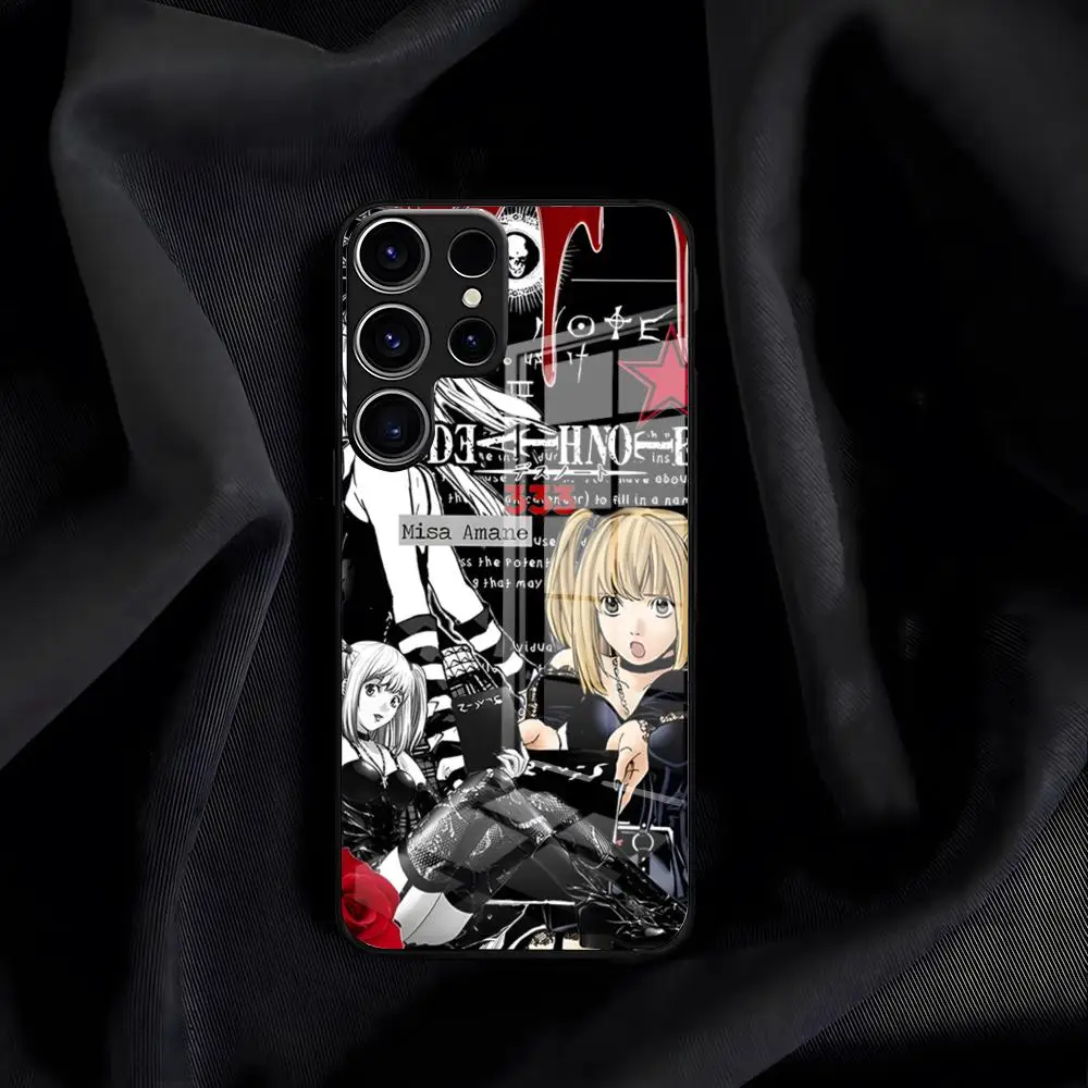 D-Death Note Phone Case For Samsung S25 Plus S20 S20 Plus S22 Ultra S23 FE S21 Plus S21 Ultra Glass Cover