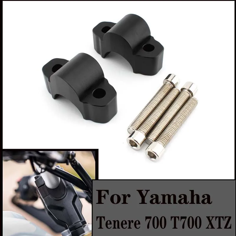 

Motorcycle Handlebar Risers Clamp Mounting for Yamaha Tenere 700 Tenere700 XTZ 700 XT700Z 2019 - CNC Billet Aluminum