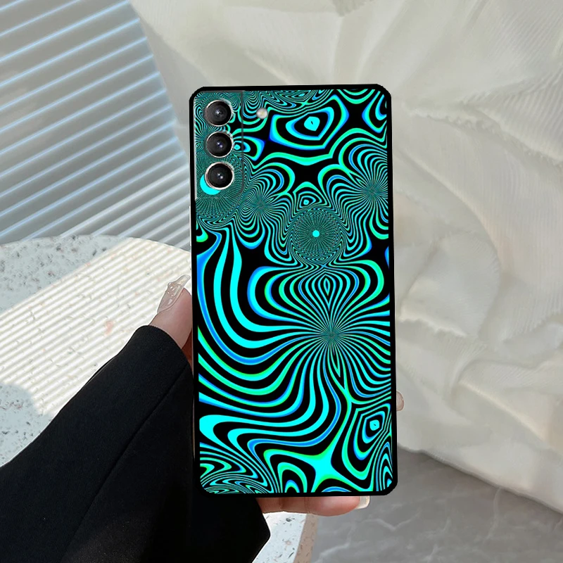 Optical Illusion Print Case For Samsung Galaxy S23 S22 S21 Ultra S20 FE S8 S9 S10 Note 10 Plus Note20 Ultra Cover