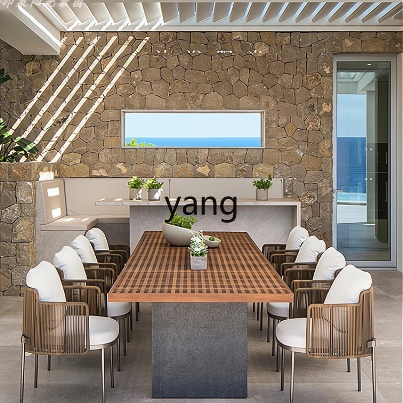 

TGF outdoor tables and chairs courtyard outdoor villa outdoor rattan aluminum alloy waterproof and sunscreen