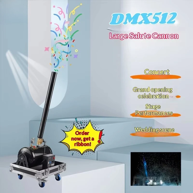 Large Inflatable Salute Machine 180W for Wedding Celebration with Color Paper and Floating Sprinkle Ribbon