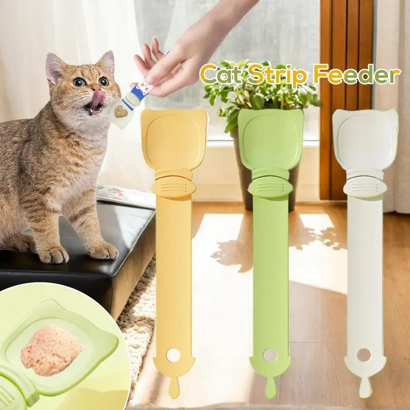 Cat Treat Spoon Cat Strip Squeeze Cat Food Spoon Non-Stick Cat Kitchen Accessories Pet Treat Dispenser For Families Friends