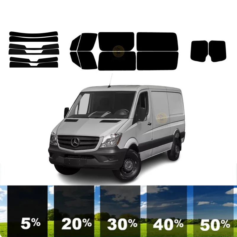 precut Removable Window Tint Film For Car 100% UVR 5%-70%VLT Heat Insulation Carbon ﻿For MERCEDES-BENZ SPRINTER VAN 2007-2018