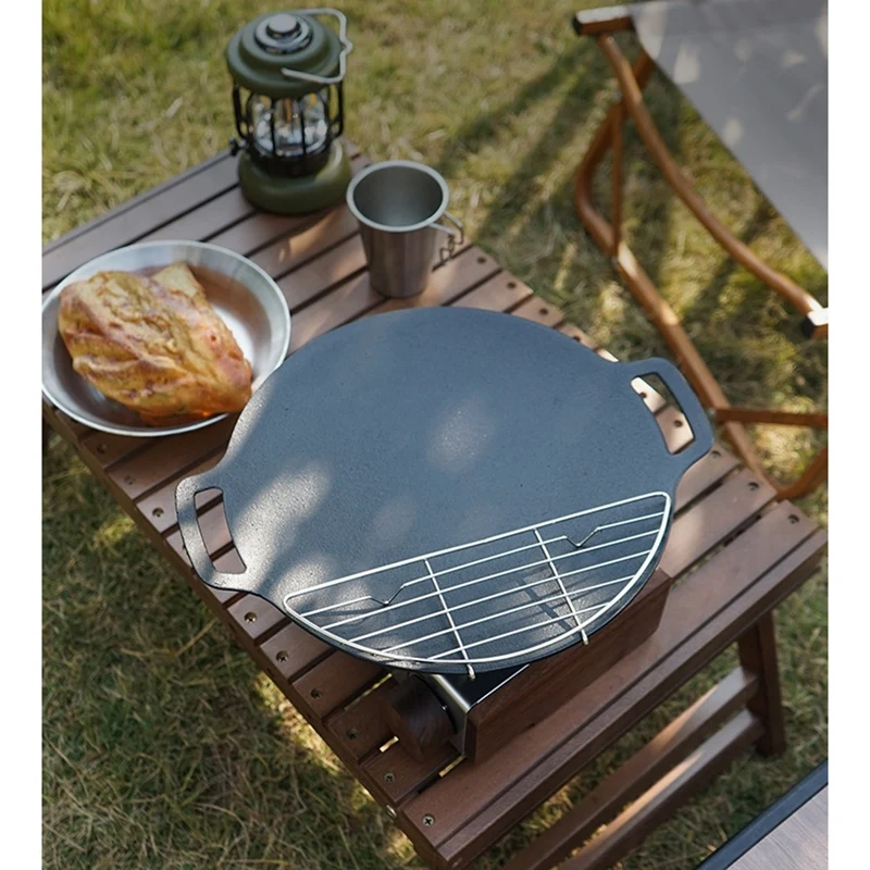 Hot YO-Outdoor Grill Mesh Steaming Rack 304 Stainless Steel Camping Barbecue Frying Pan Barbecue Oil Drain Anti-Scorch Grill