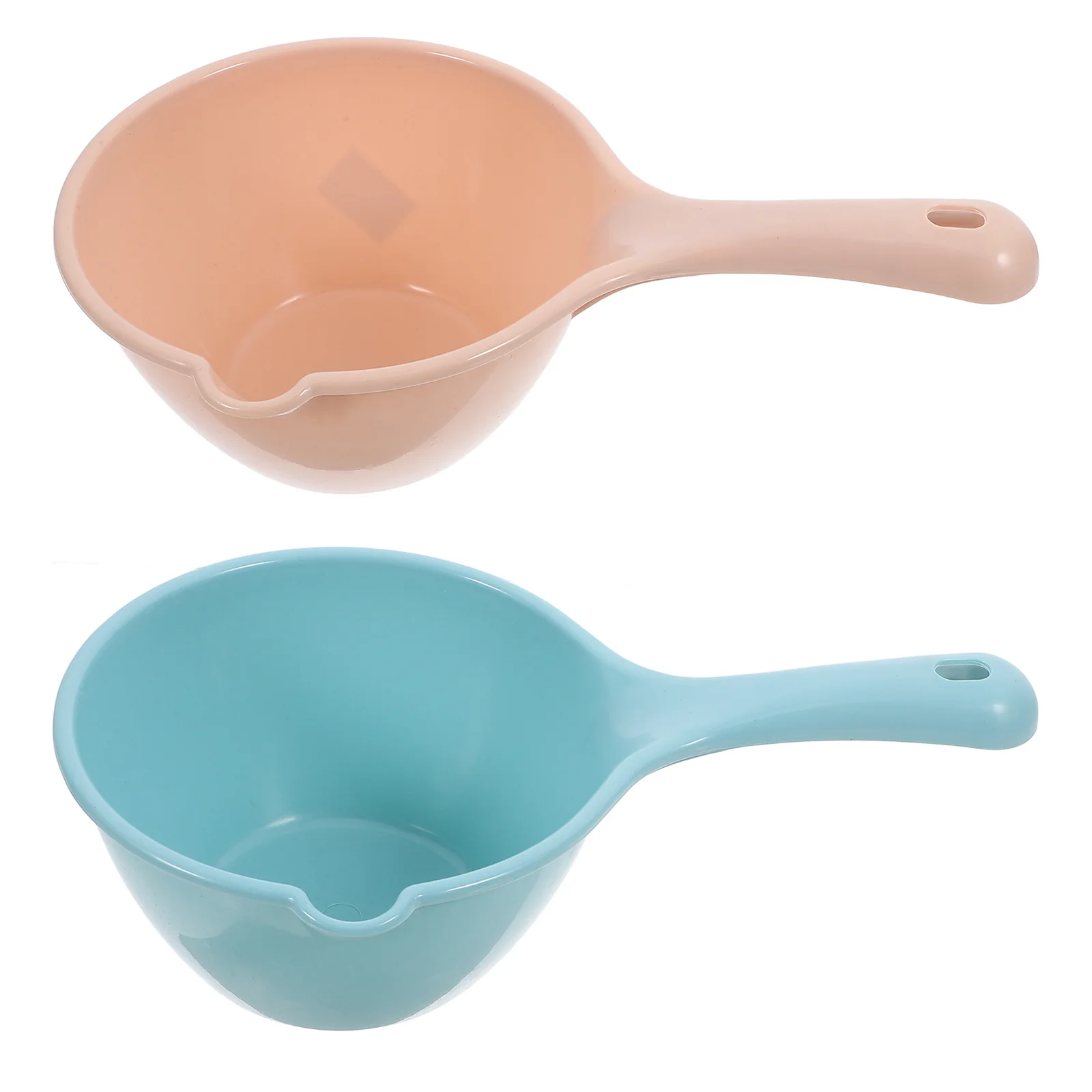 

2Pcs Kitchen Water Ladle Plastic Scoop Multipurpose Ergonomic Handle for Washing Fruits Vegetables Plant Watering Bathing Shower