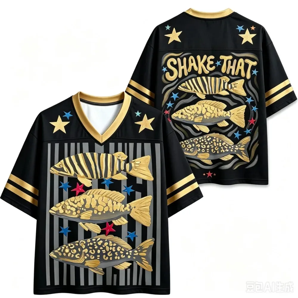 Summer Fashion New Design The World of Fishes 3D Print Men Women V-Neck Sports TShirt Breath quickdry Street Y2K Family Clothing