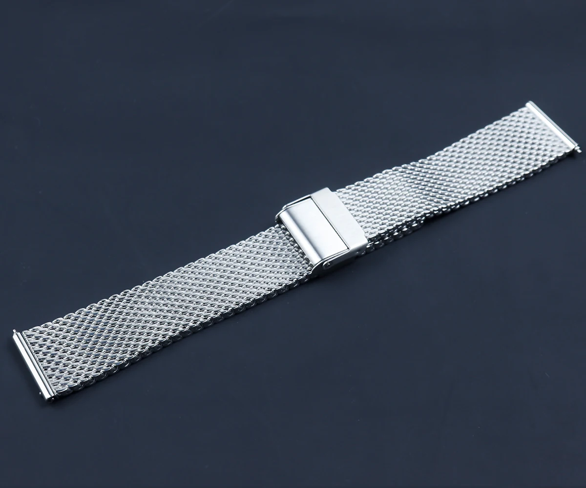 كرونوس ساعة جزء شبكة الفرقة الفولاذ المقاوم للصدأ مصقول هوك مشبك نحى 20x18 مللي متر أطراف مسطحة لا إدراج سمك 3