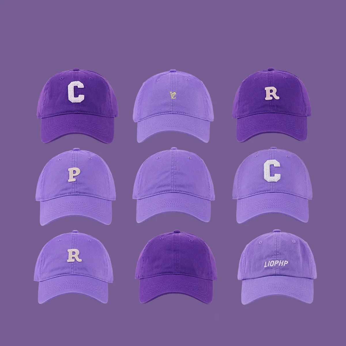 New Fashion Designer Purple Hats Outdoor Sports Baseball Cap Unisex Adjustable Cotton Customized Embroidery Plain Baseball Cap