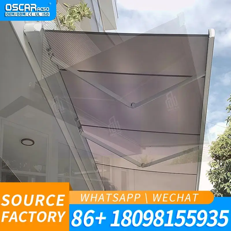 Supply Retractable Folding Motorized Waterproof Shade Awning for Courtyard Patio Balcony Usages Retractable Awning