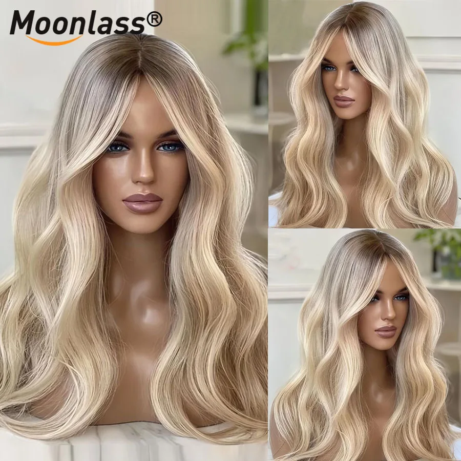 Honey Blonde Body Wave Wigs 100% Human Hair For Women 180 Density Natural Hairline Remy Wigs Preplucked 13x4 Lace Frontal Wigs