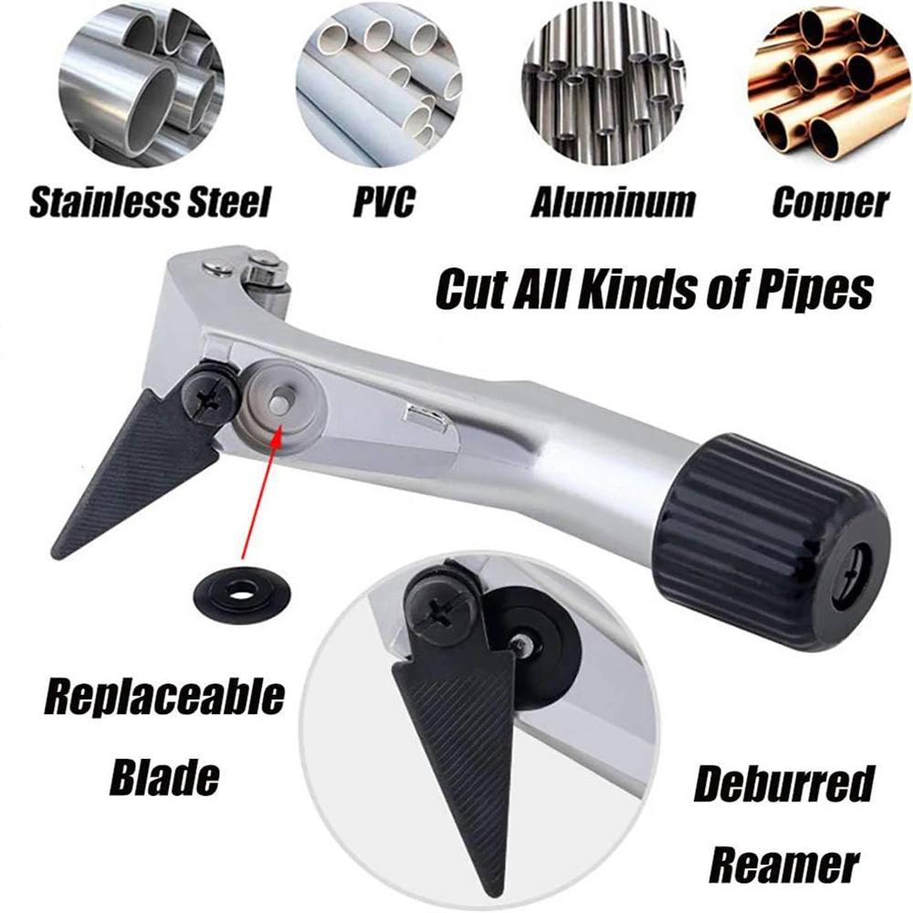 Pipe Cutter 2/3-1.1 Inch(4-28mm) Heavy Duty Metal Cutter With Deburring Tool Pipe Reamer Sharp Copper Tube Cutter Speed Cutting