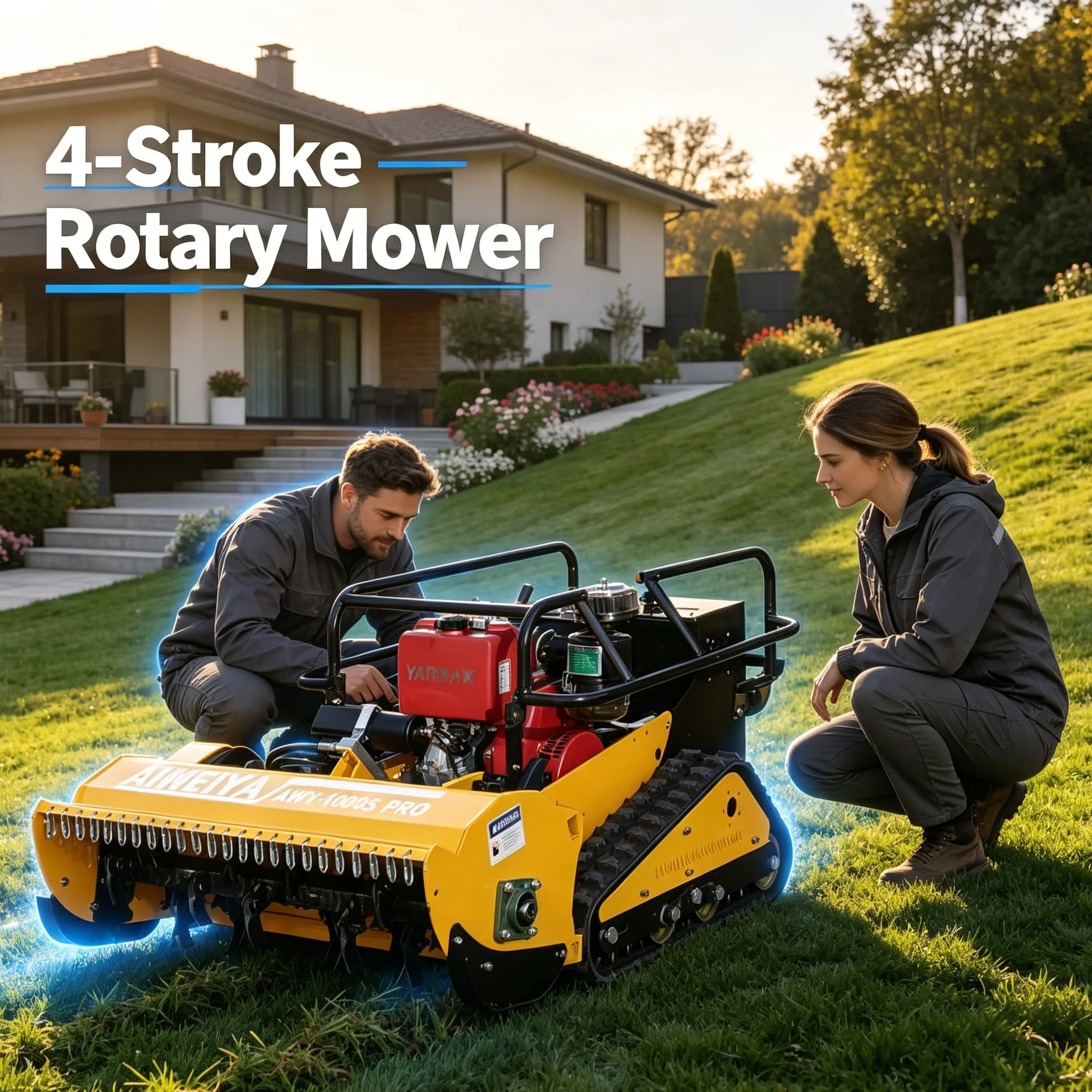 Customized Remote Control Flail Mower for ancient town cultural scenic spots, compact frame protects historic building