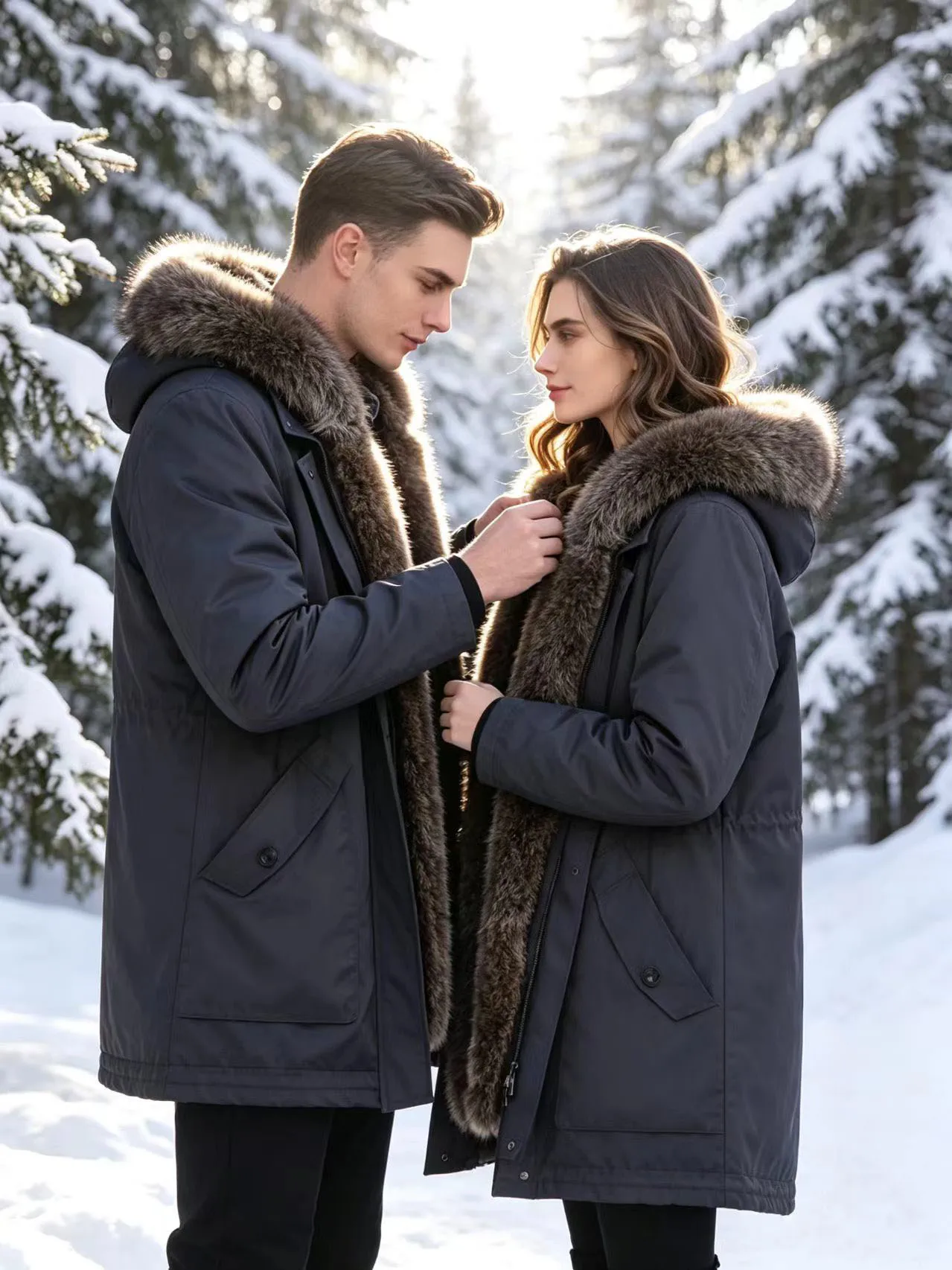 Fur-Trim Hooded Parka — product detail 4