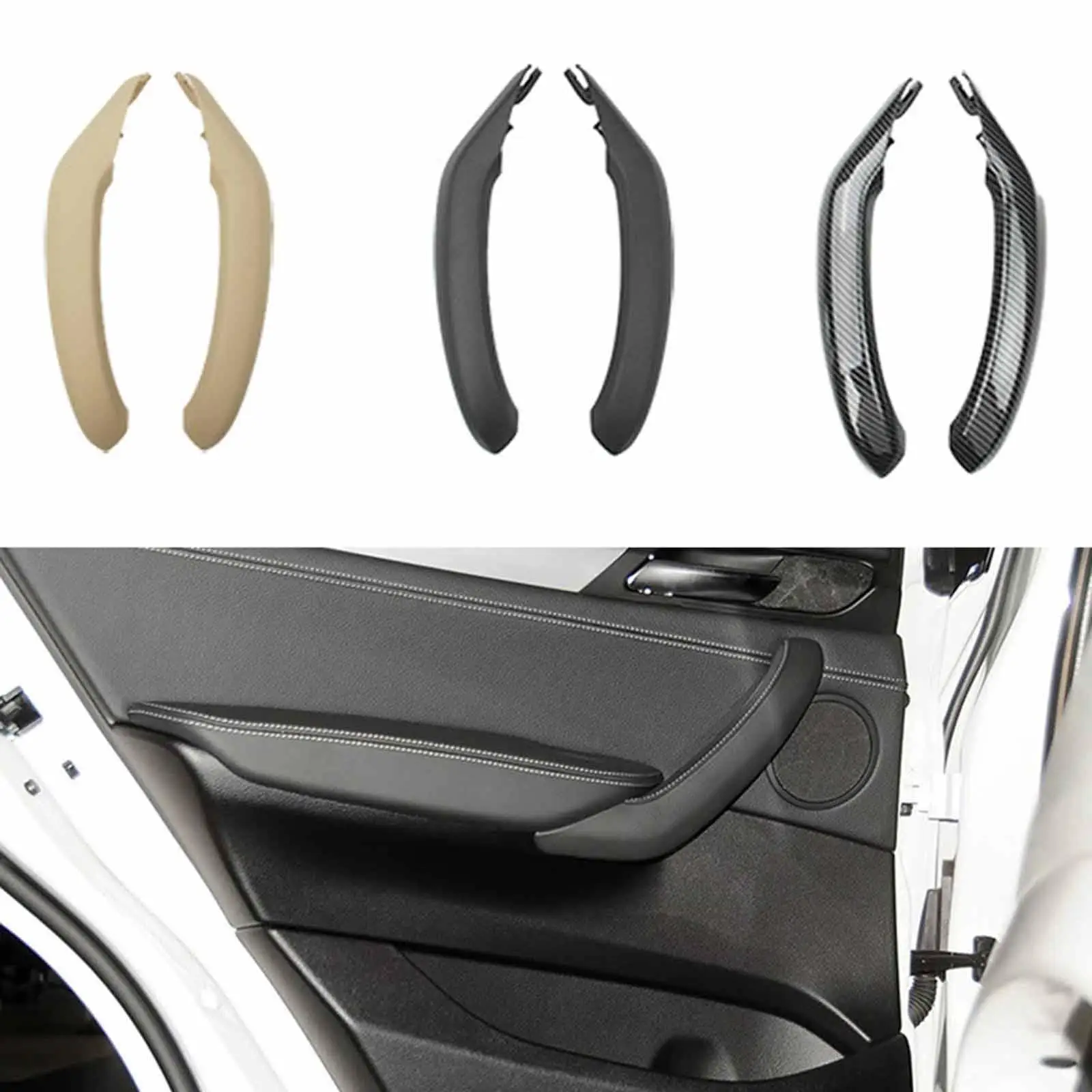 Interior Door Handle Cover Car Door Pull Cover Comfortable Gripping Universal Sturdy Fashion Replacement for x3 x4