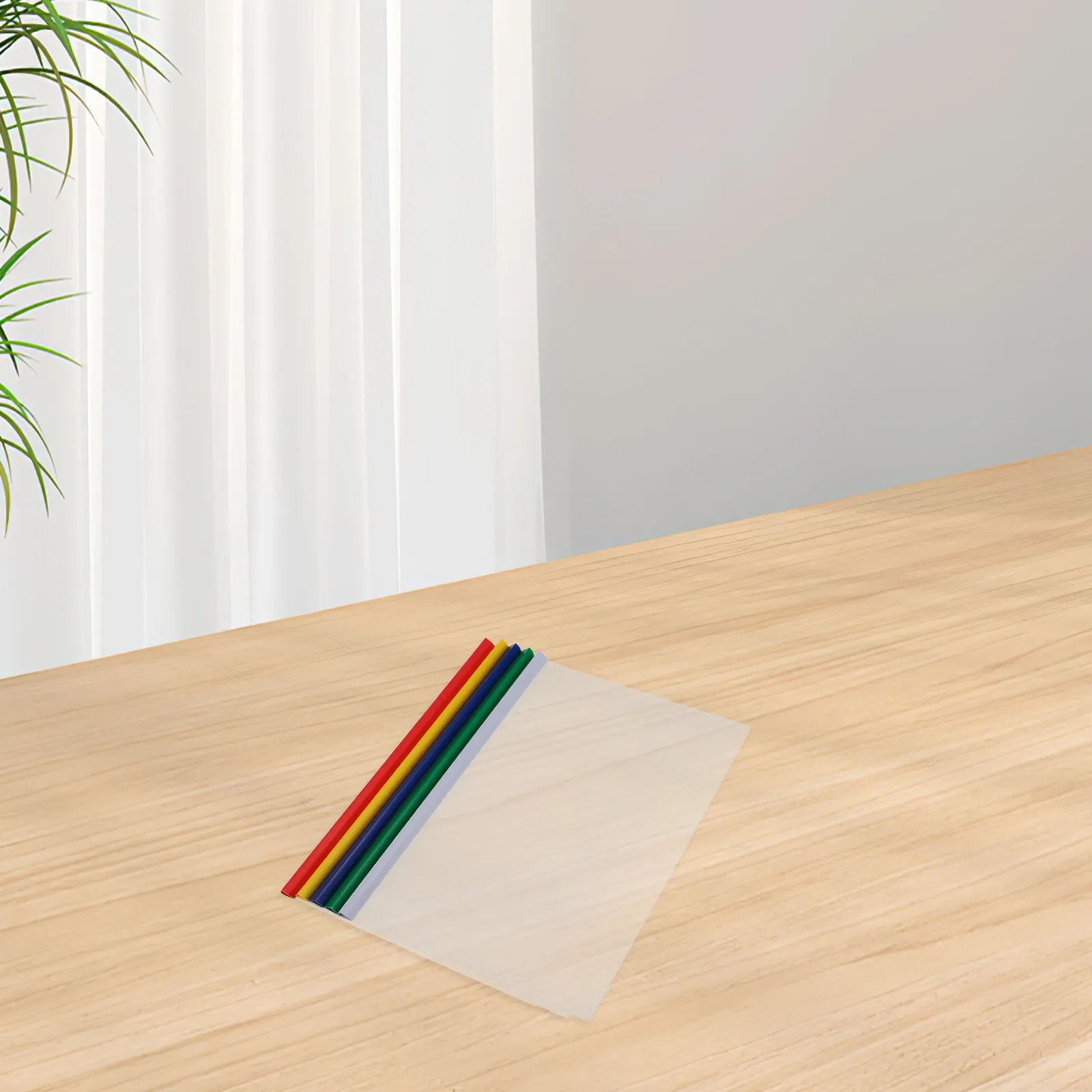10Pcs A4 Plastic Slide Rod File Folder Transparent Clear Document Organizer Stylish Portable Office School Filing Folder Binding