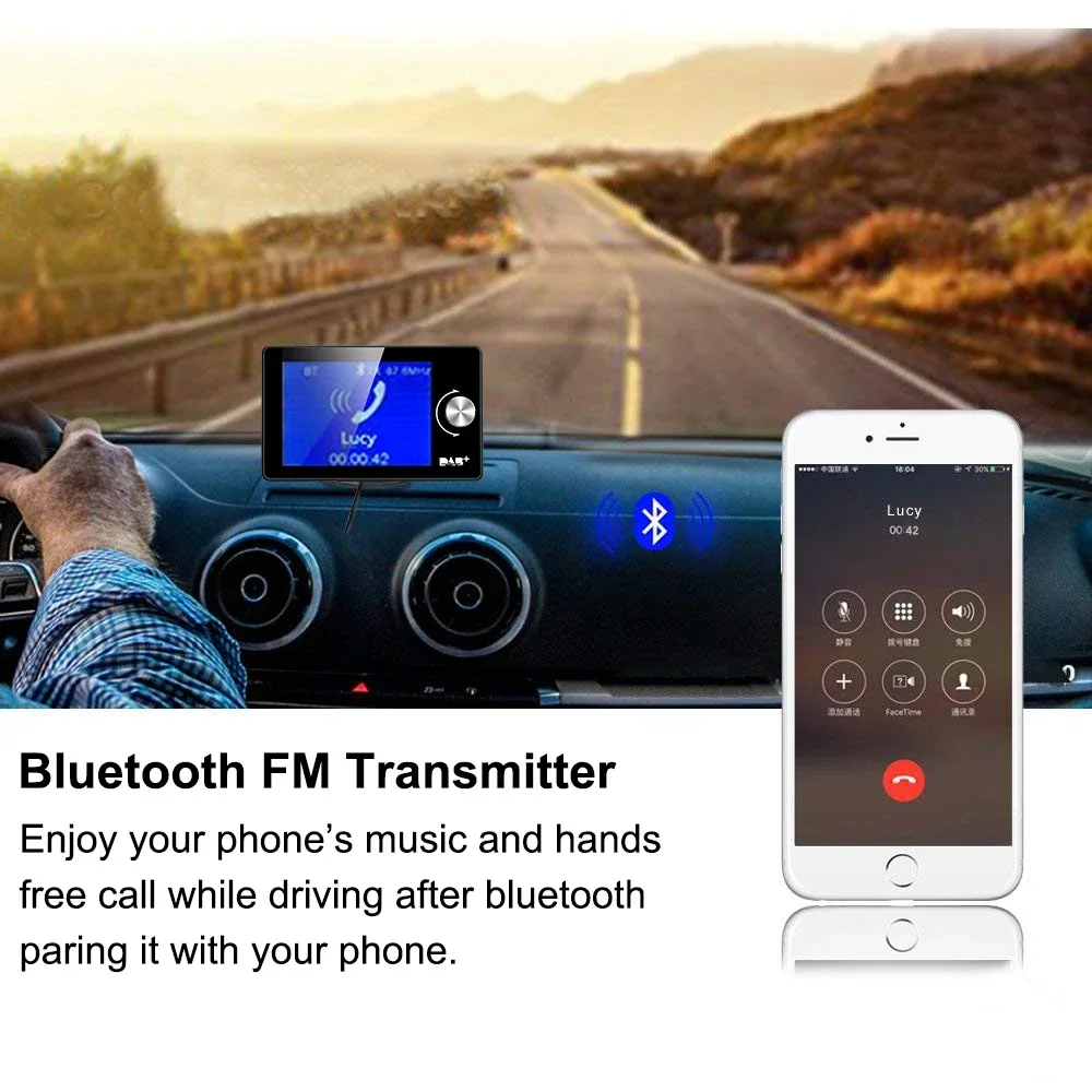 Ezonetronics DAB Radio Receiver In Car with Screen Stereo Sound Digital Signal Antenna Broadcast Adapter FM Transmitter