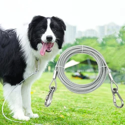 Cable de amarre para perros, correa para perros de 10/20/30/50/100 pies, correa para caminar en el patio, correa de alambre con Clip Premium para perros de menos de 150 libras