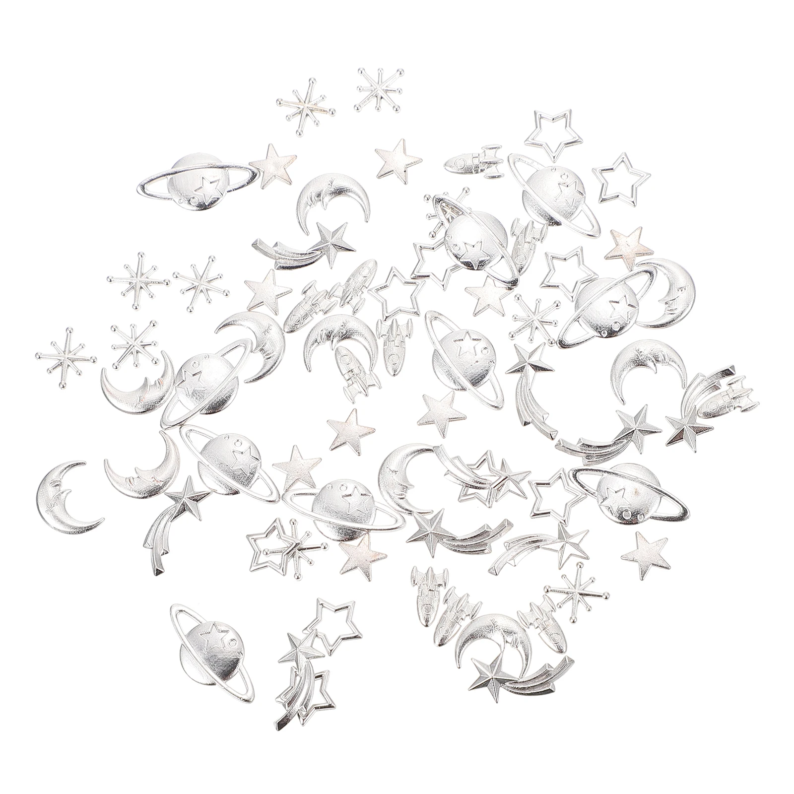 

70 Pcs Jewelry Accessories Charm Pendants Moon Stars Making Charms Alloy Bulk for