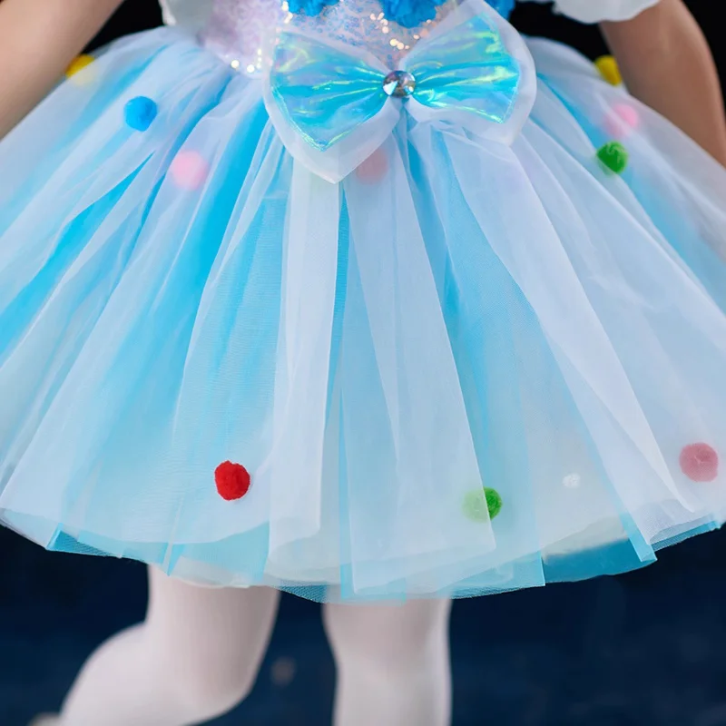 Lantejoulas flowe dança traje meninas lírico contemporâneo freestyle rosa amarelo azul moderno vestido de dança meninas criança crianças