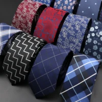 Corbatas de Jacquard con estampado Floral para hombre, corbatas finas de Color sólido de 6cm, para negocios, boda, baile de graduación, accesorio de uso diario, novedad