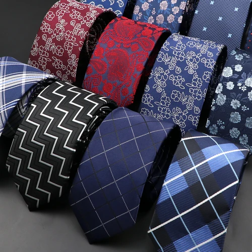 Corbatas de Jacquard con estampado Floral para hombre, corbatas finas de Color sólido de 6cm, para negocios, boda, baile de graduación, accesorio de uso diario, novedad