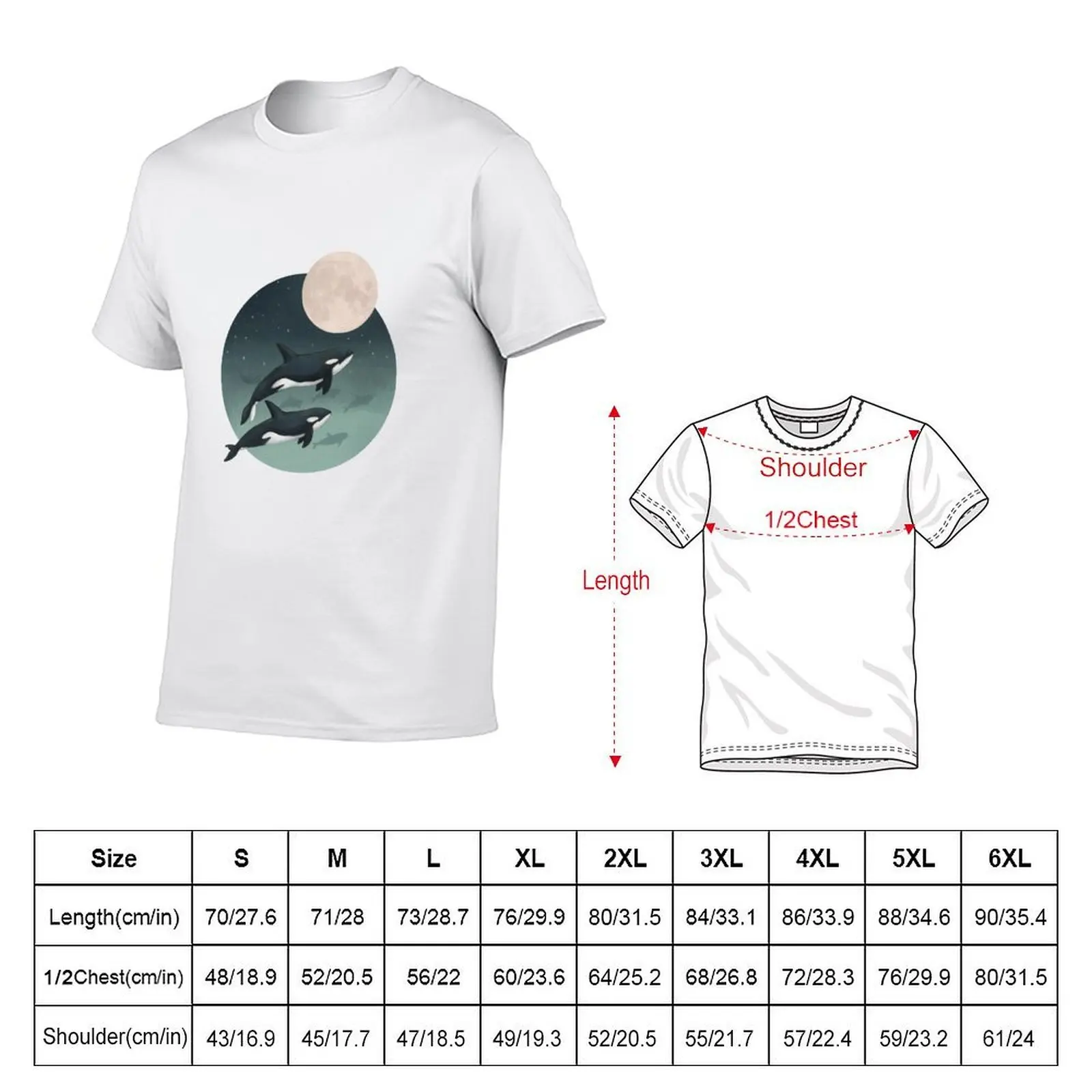 moonlight caravan // orcas T-Shirt plus size tops Blouse designer t shirt men