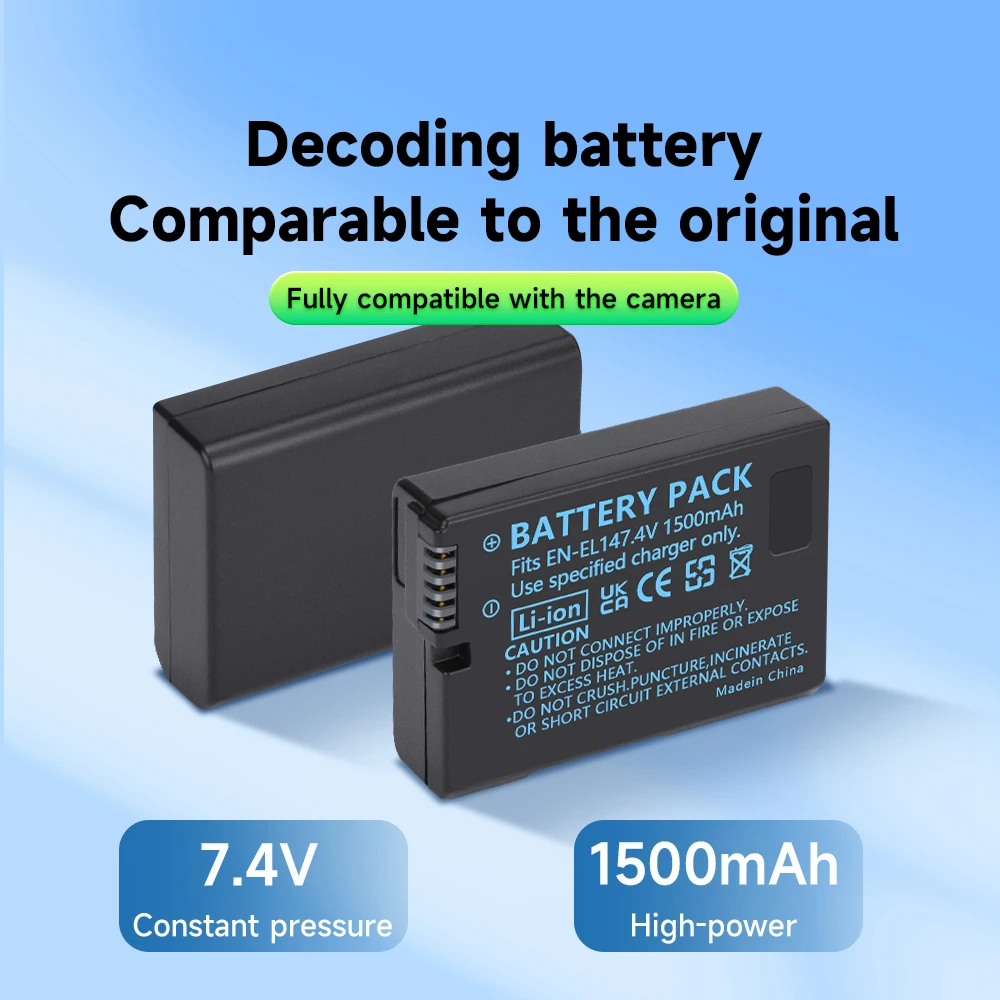 1500mAh EN-EL14 EN-EL14A EL14 + podwójna ładowarka USB LCD do Nikon D3100 D3200 D3300 D3400 D5600 D5100 D5200 P7000